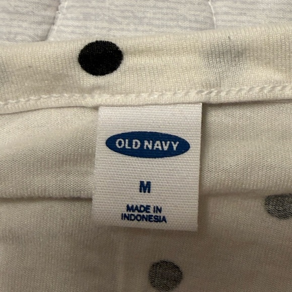 Old Navy Short Sleeve Luxe Button Up Blouse Top 100% Rayon Viscose M Polka Dots - Picture 4 of 8